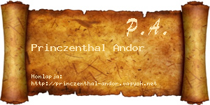 Princzenthal Andor névjegykártya